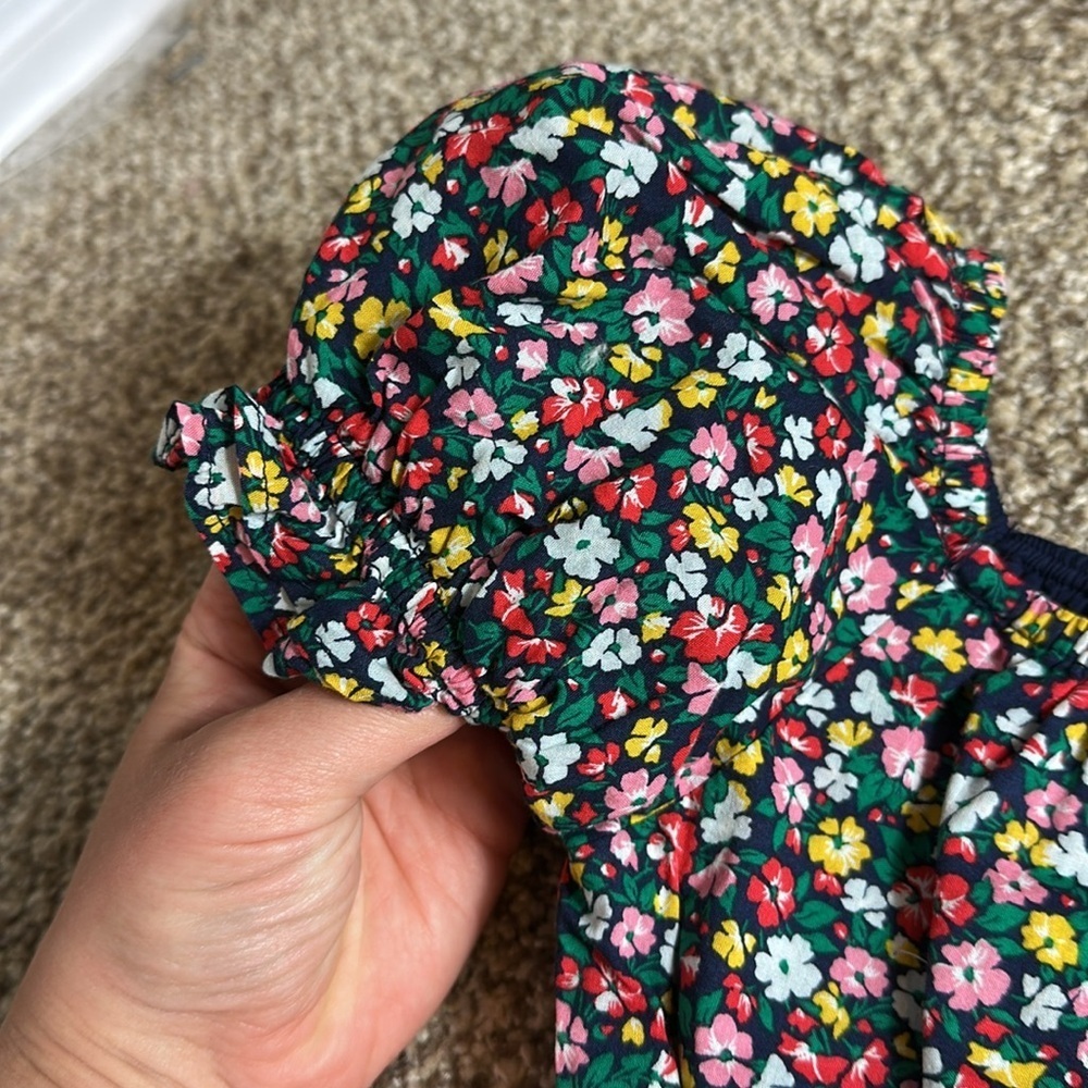 Janie and Jack Smocked Floral Puff Sleeve Dress - Picture 3 of 5